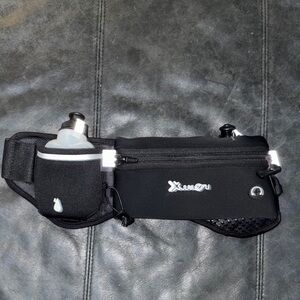Black Running Belt with Water Bottle